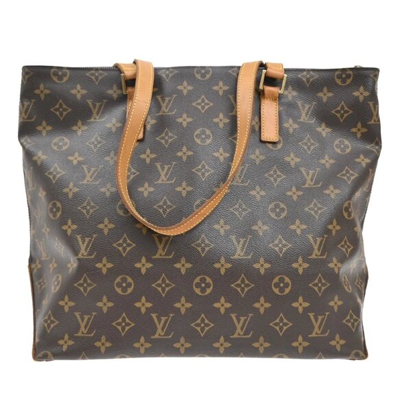 LOUIS VUITTON Cabas Mezzo Shoulder Bag Monogram Leather Brown - Picture 3 of 16